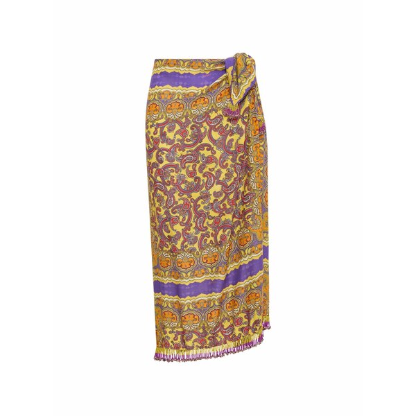 マリパルミ レディース スカート ボトムス Paisley-print midi skirt Yellow｜asty