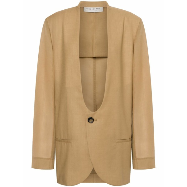 フィロソフィーデロレンゾセラフィーニ レディース ジャケット＆ブルゾン アウター No-lapels blazer Green｜asty