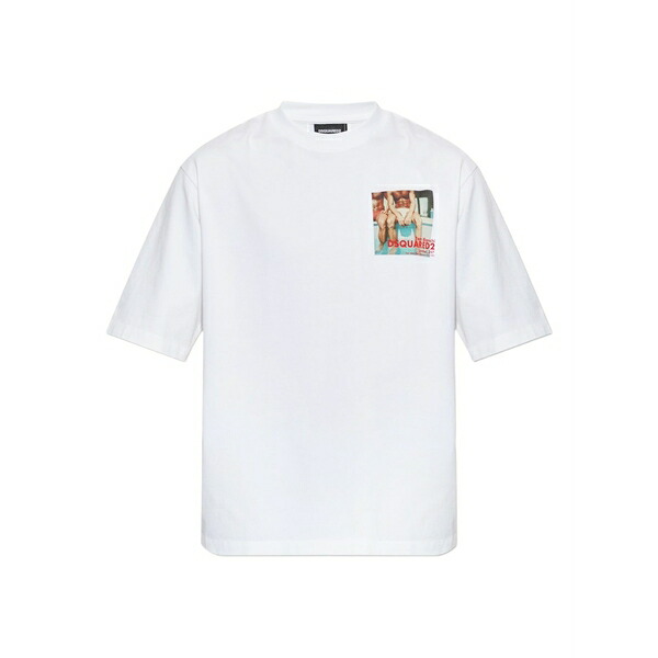 ディースクエアード メンズ プルオーバー トップス Graphic t-shirt White