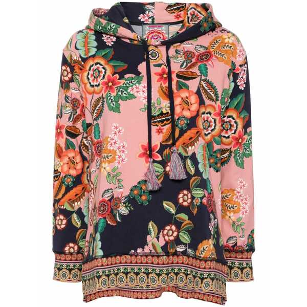 ジョニーワズ レディース パーカー・スウェットシャツ アウター High-low hem hoodie Pink