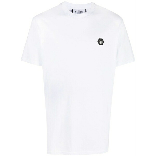 フィリップ飾り気の無い メンズ ティーシャツ トップス Logo-patch cotton t-shirt White Tシャツ・カットソー-トップス