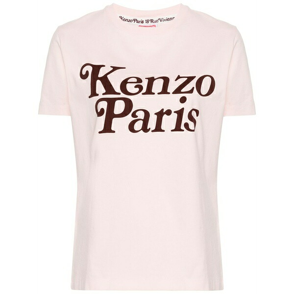 ケンゾー レディース ティーシャツ トップス X verdy logo-print cotton t-shirt Pink Tシャツ・カットソー-レディースファッション