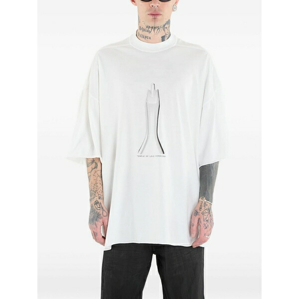 リックオウエンス メンズ プルオーバー トップス  tommy graphic t-shirt White