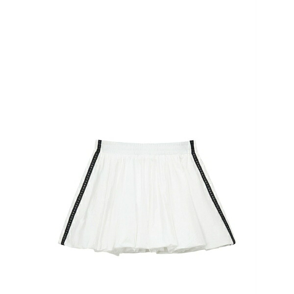 ミニクリーム レディース スカート ボトムス Elastic-waist mini skirt White|asty