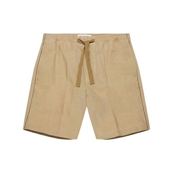 オールバー ブラウン メンズ カジュアルパンツ ボトムス Alex linen shorts Neutrals｜asty