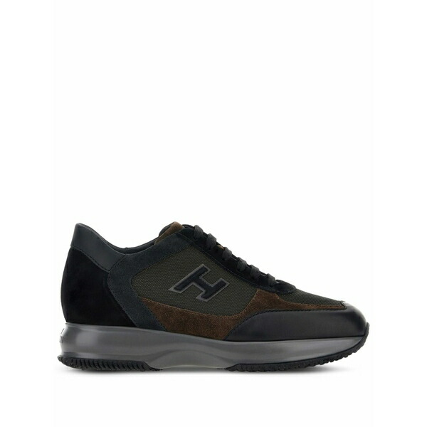 ホー火器 メンズ スニーカー シューズ Interactive h suede low-top sneakers Black