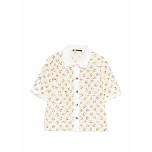 マージュ レディース プルオーバー トップス Floral short-sleeved shirt Neutrals
