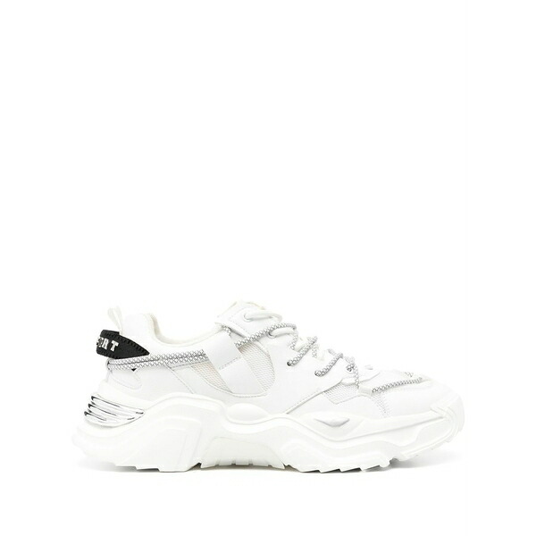 飾り気のない運動競技 メンズ スニーカー シューズ Mesh panel lace-up sneakers White
