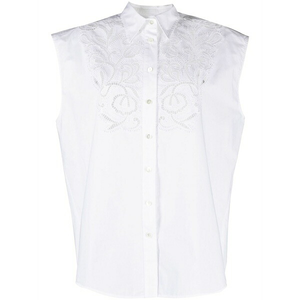 パロッシュ レディース プルオーバー トップス Canyox crochet-detailed poplin shirt White