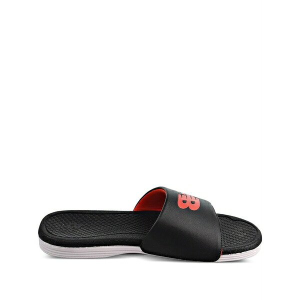 ニューバランス メンズ スニーカー シューズ Pro logo-embossed slides Black｜asty