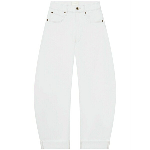 一こま レディース ジーンズズボン下 ボトムス Wide-leg jeans White