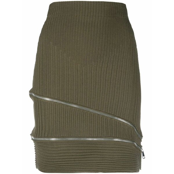 アンドレダモ レディース スコート ボトムス Zip-detail ribbed skirt  Green
