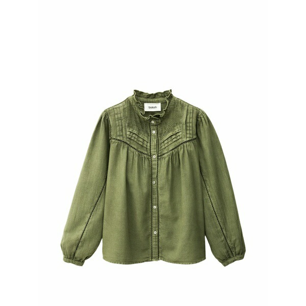 バッシュ レディース プルオーバー トップス Gilda broderie-anglaise ruffled blouse Green