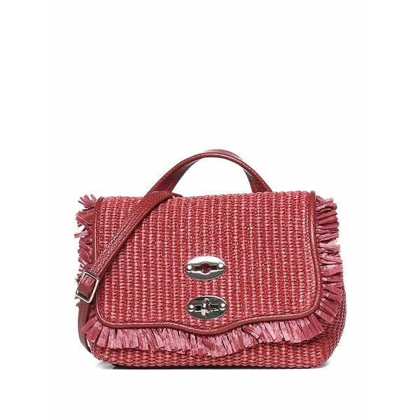 ザネラート レディース ショルダーバッグ 御徒面子 Fringed postina shoulder bag Red
