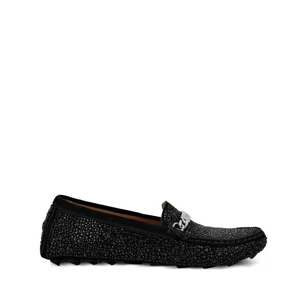 フィリップ飾り気の無い レディース スリッポン・ローファー シューズ Rhinestone-embellished loafers Black