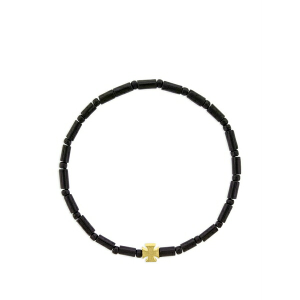 ルイス モライス メンズ ブレスレット・バングル・アンクレット 付属物 Cross beaded bracelet Black