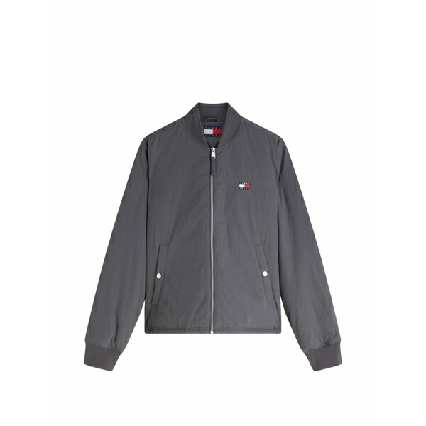 トミー ヒルフィガー メンズ 上衣＆上衣 アウター Logo-patch zip-up bomber jacket Grey