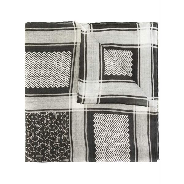 ジバンシー メンズ えり巻き・袈裟・えり巻き 付属物 Contrast print scarf Black
