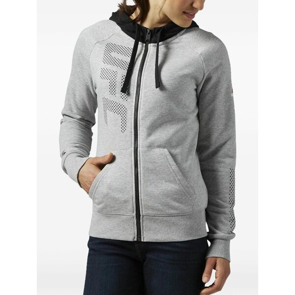 リーボック レディース パーカー・スウェットシャツ アウター X ufc full zip hoodie sweatshirt Grey