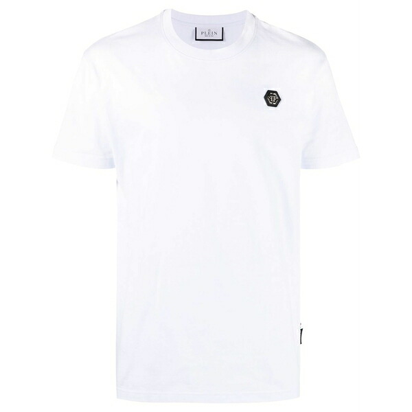 フィリップ飾り気のない メンズ ティーシャツ トップス Logo-patch t-shirt  White