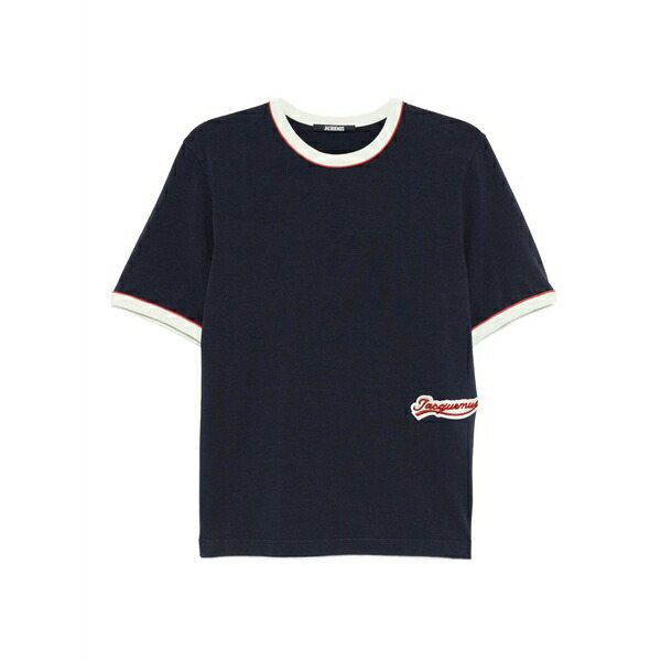 ジャクエムス メンズ ティーシャツ トップス Logo-embroidered t-shirt Blue