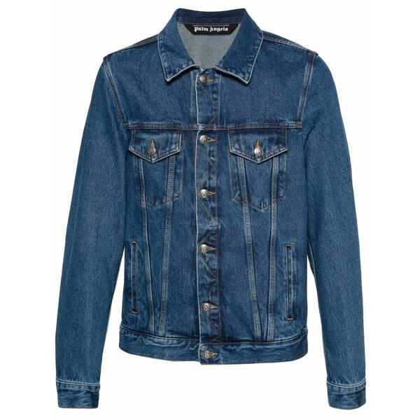 パーム・エンジェルス メンズ 上衣＆上衣 アウター Embossed-monogram denim jacket Blue
