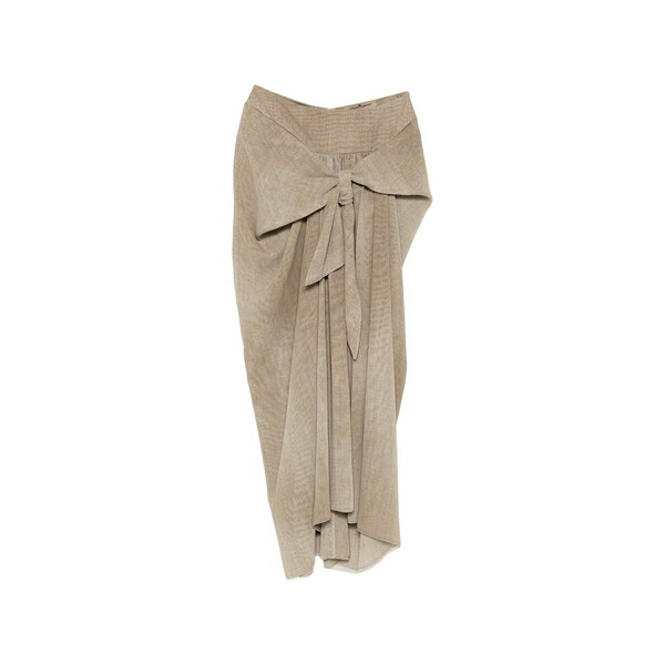 エルマンノ シェルヴィーノ レディース スコート ボトムス Knotted draped maxi skirt Neutrals