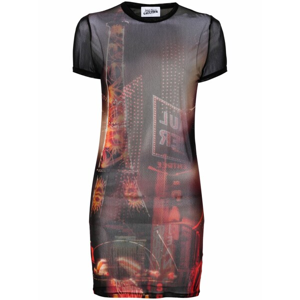 ジャン極点 ゴルチエ レディース 衣裳 トップス Pigalle-print mesh mini dress Black