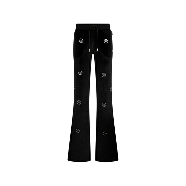 フィリップ飾り気の無い レディース 心地好いズボン下 ボトムス Monogram-embellished track pants Black