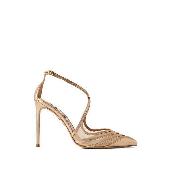 アクアズーラ レディース パンプス シューズ T-strap leather pumps Pink