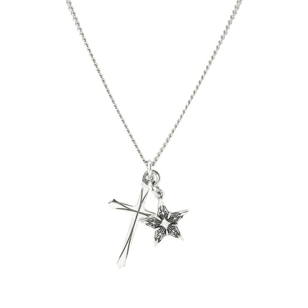 エマニュエレ ビコッキ メンズ 頸飾り・チョー鉄道車両 添え物 Cross star-pendant necklace Silver