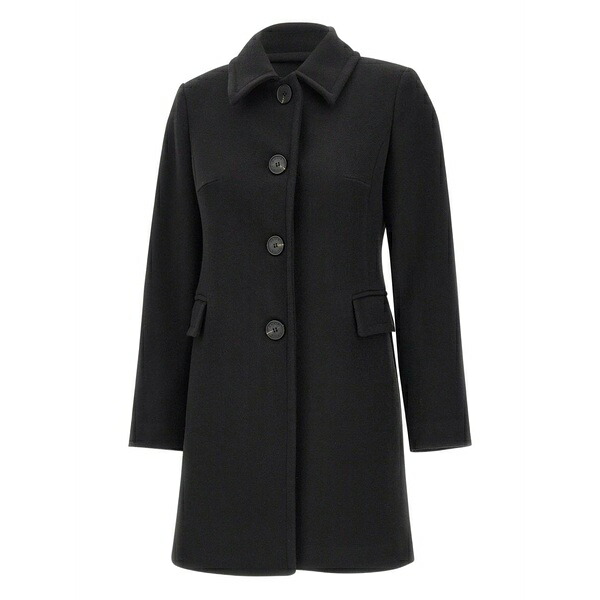 カオス レディース コート アウター single-breasted flap-pocket coat Black|asty