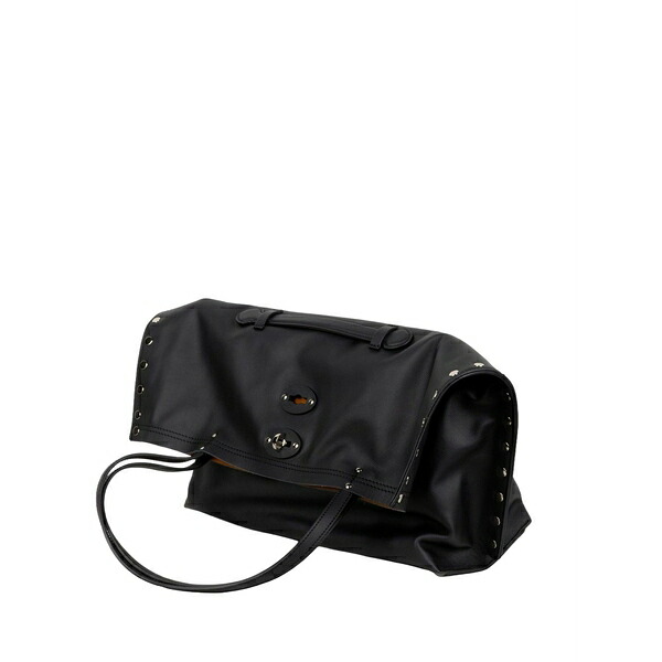 ザネラート レディース トートバッグ 御徒面子 Medium a\u0027spasso leather tote bag Black
