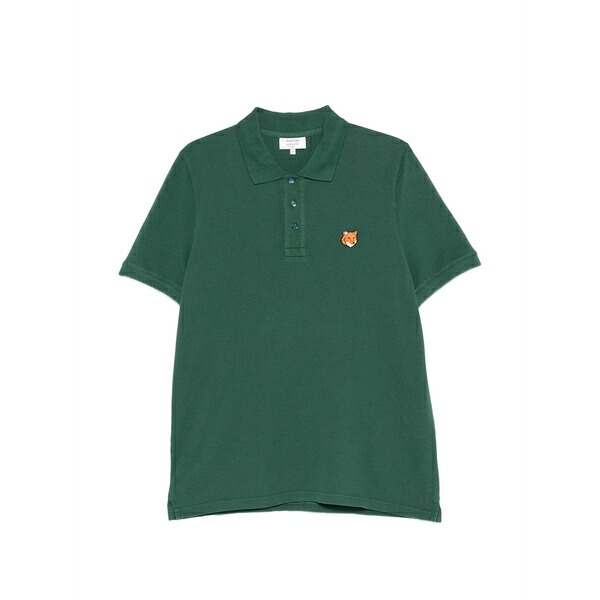 棲み家 稲荷 メンズ スポーツシャツ トップス Fox-patch polo shirt Green