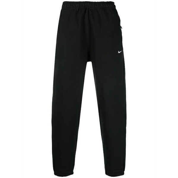 ナイキ メンズ 心地好いズボン下 ボトムス Logo-embroidery track pants Black