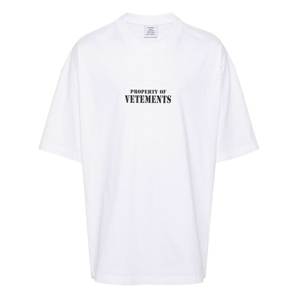 ヴェトモン メンズ ティーシャツ トップス Logo-print cotton t-shirt White