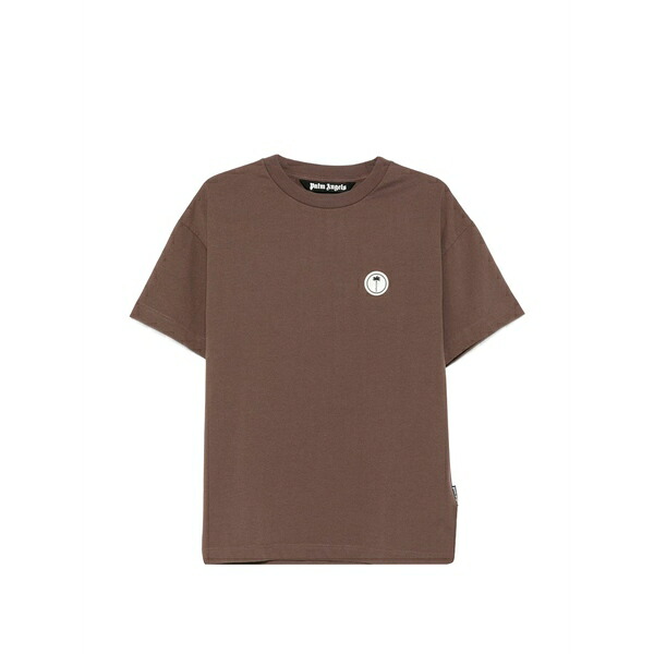 パーム・エンジェルス メンズ プルオーバー トップス Logo-patch t-shirt Brown