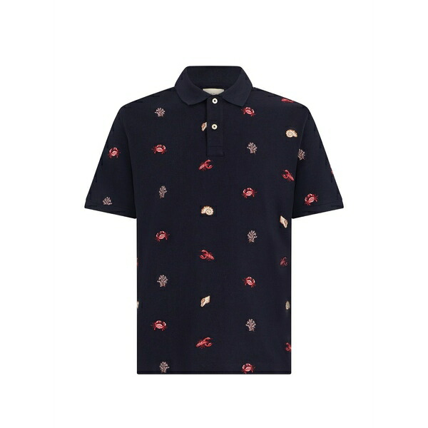 ガント メンズ スポーツシャツ トップス Embroidered-motif polo shirt Blue