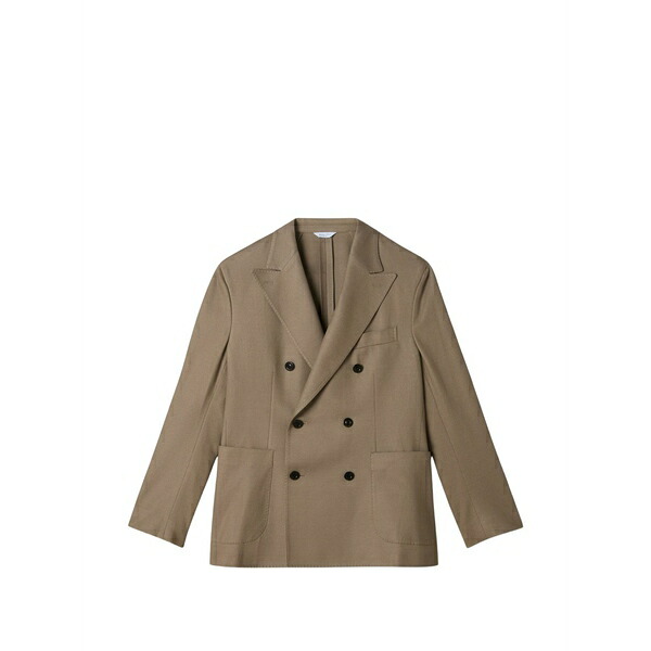 ボリオリ メンズ 上衣＆上衣 アウター Double-breasted wool blazer Neutrals
