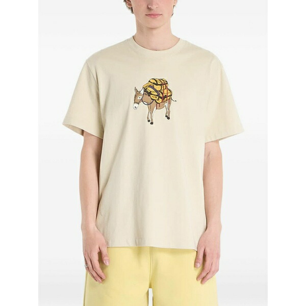 北の方人間の顔 メンズ ティーシャツ トップス Graphic-print t-shirt Neutrals