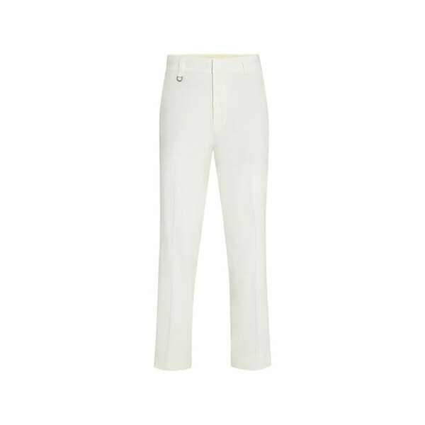 パウロペコラ メンズ 心地好いズボン下 ボトムス Stretch-linen loose-fit chino trousers White