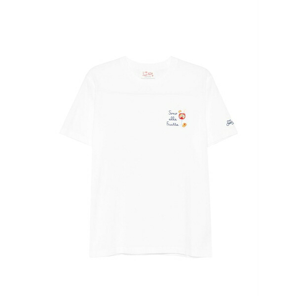 エムシーツーセイントバース メンズ プルオーバー トップス Portofino logo-embroidered t-shirt White