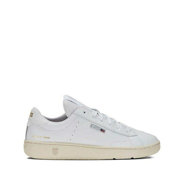 容れものイス メンズ スニーカー シューズ Leather court-style sneakers White