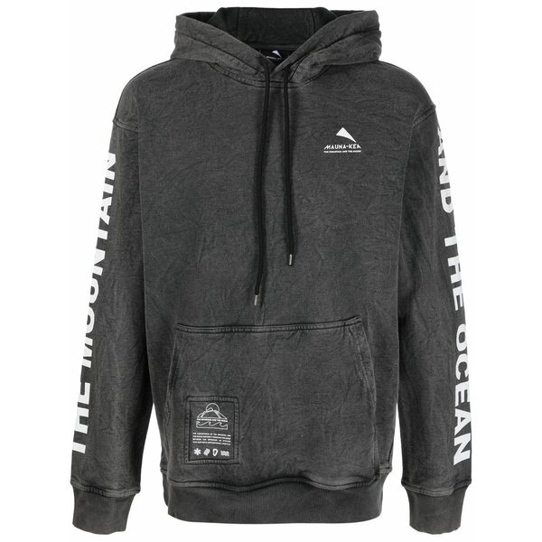 マウナ 世話をする メンズ パーカー・スウェットシャツ アウター Bleached-effect logo print hoodie Grey
