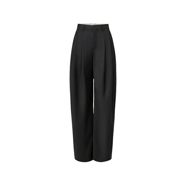 素っ気ない玉蜀黍 レディース 心地好いズボン下 ボトムス Elicit pleated wide-leg trousers Black