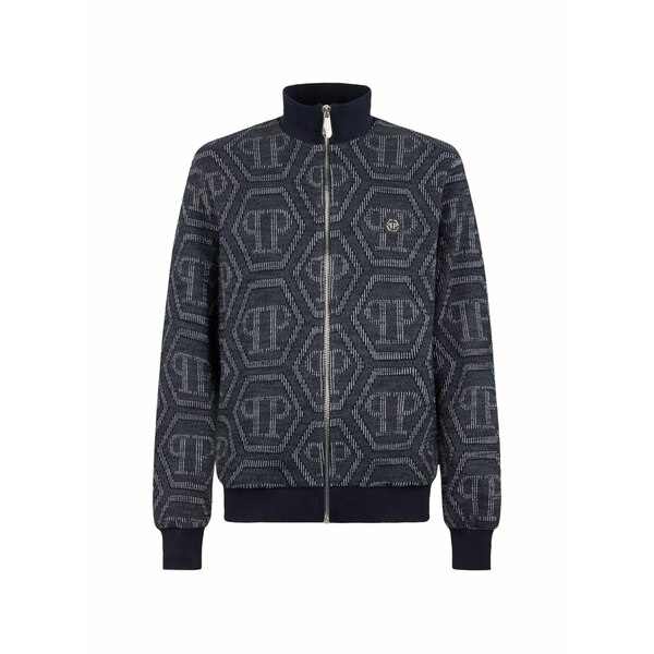 フィリッププレイン メンズ ジャケット＆ブルゾン アウター Jacquard monogram jacket Blue｜asty