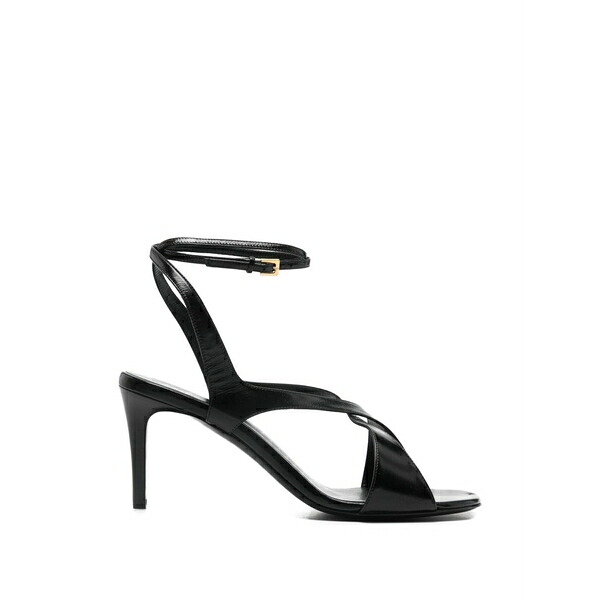 紙鳶 レディース サンダル シューズ Ankle-strap heeled sandals Black