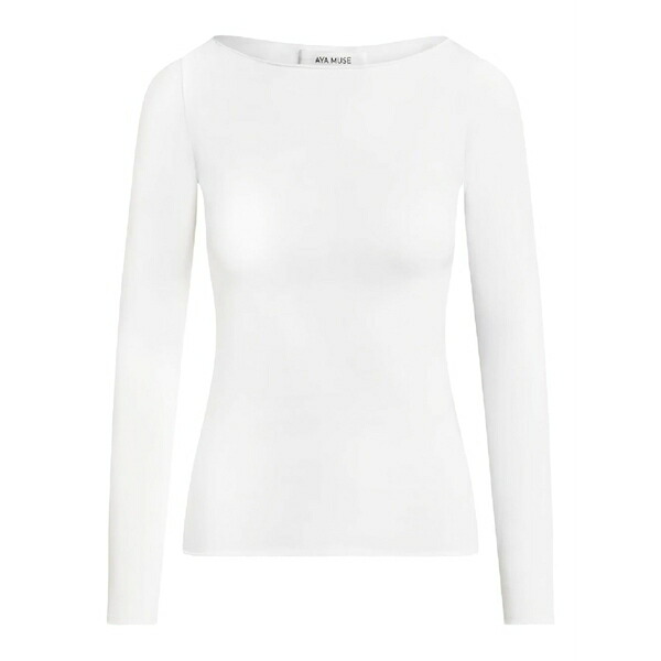 アヤ ムーサ レディース ティーシャツ トップス Long-sleeve boat-neck top White