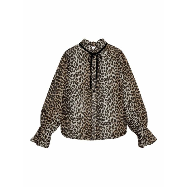 ガニー レディース ティーシャツ トップス Leopard-print blouse Neutrals