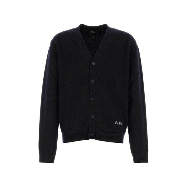 アーペーセー メンズ ジレー アウター Kevin logo-embroidered cardigan Blue